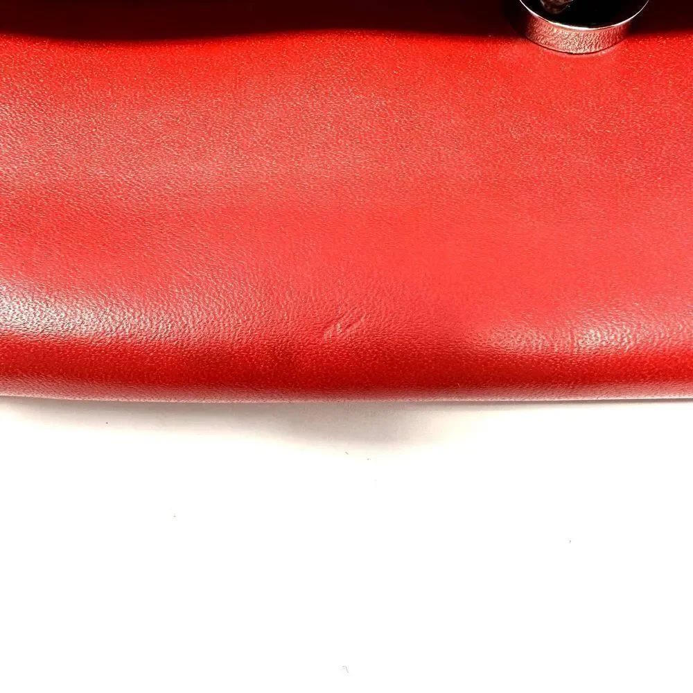 Vera Bradley‎ Red Laser Cut Faux Leather Clutch Snap 4 Card Slot